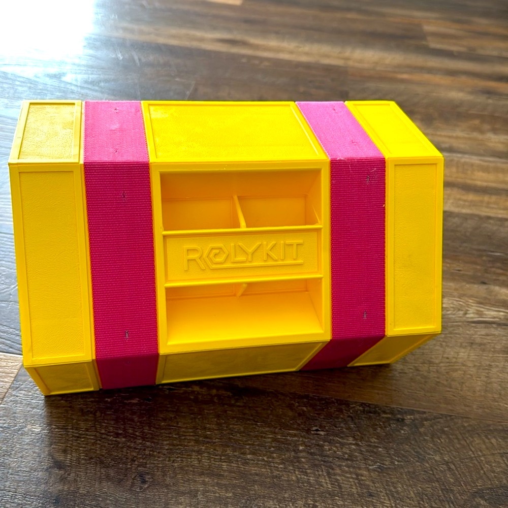 Vintage 90s RolyKit Storage Tackle Box Yellow Pink